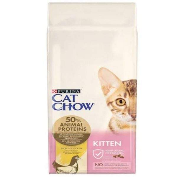 غذای خشک گربه پورینا مدل cat chow کیتن مرغ وزن 1.5 کیلوگرم