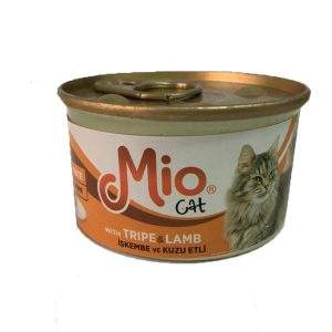 کنسرو غذای گربه میو مدل tripe& lamb وزن 85 گرم